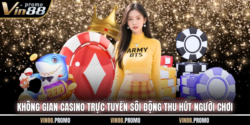 Không gian casino trực tuyến sôi động thu hút người chơi